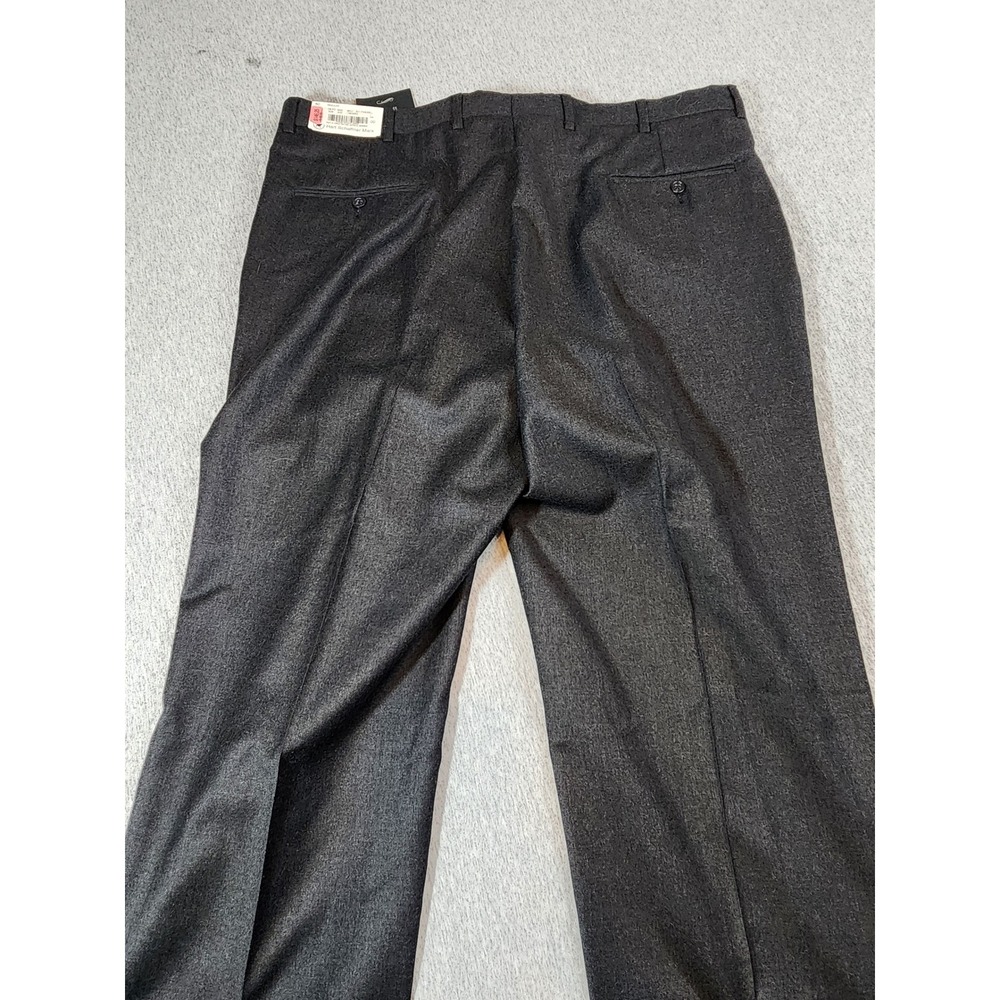 Hart Schaffner Marx Gold Dress Pants Men 40 Grey NEW Merino Wool unhemmed Pleat - Picture 2 of 11